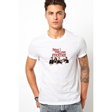 Qivi How I Met Your Mother Baskılı Beyaz Erkek Örme Tshirt