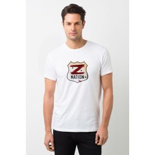 Qivi Z Nation Baskılı Beyaz Erkek Örme Tshirt