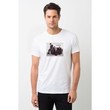 Qivi The Cranberries Baskılı Beyaz Erkek Örme Tshirt