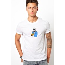 Qivi Undertale Lemons Eıon Baskılı Beyaz Erkek Örme Tshirt