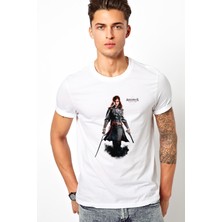 Qivi Assassins Creed Elise De La Serre Baskılı Beyaz Erkek Örme Tshirt