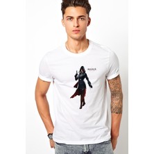 Qivi Assassins Creed Unity Elise Baskılı Beyaz Erkek Örme Tshirt