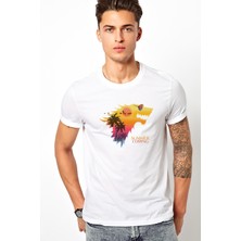 Qivi Summer Is Comming Baskılı Beyaz Erkek Örme Tshirt