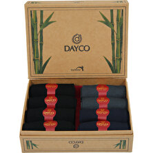 Dayco Premium Bambu Yazlık Çorap 8'li Set Kraft Kutulu (4 Siyah, 2 Lacivert, 2 Füme)