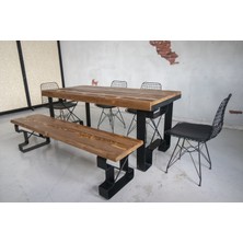 Deryawood Masif Doğal Ahşap Bank 80X37X45 cm
