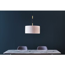 Enza Home Mimosa Modern Tasarım Pirinç Detaylı Pilili Başlıklı Avize 60 cm