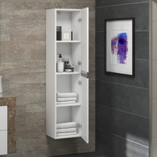 Alfa Banyo Esen Mdf Beyaz 150 cm Lüx Banyo Boy Dolabı