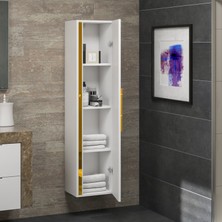 Alfa Banyo Yeni Gold Mdf Beyaz 150 cm Lüx Boy Dolabı