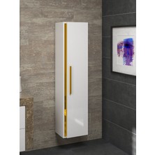 Alfa Banyo Yeni Gold Mdf Beyaz 150 cm Lüx Boy Dolabı