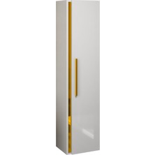 Alfa Banyo Yeni Gold Mdf Beyaz 150 cm Lüx Boy Dolabı