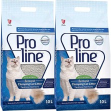 Proline Parfümsüz Bentonit Topaklaşan Kedi Kumu 2x10 lt Kokusuz ve Doğal Kullanım
