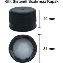 Afracam 1000 cc Şeffaf Galon Kilitli Kapaklı ve Kapüşonlu 1000 ml Kulplu Cam Şişe 1 Adet