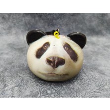 Hd Marketim 3D Hayvan Yüzlü Panda Squishy Çanta Süsü Anahtarlık