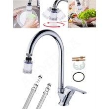 Armilla Armatür Kireç Önleyici Pamuk Filtreli Baston Borulu Mutfak Eviye Musluğu Çeşmesi Bataryası