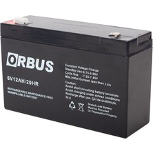 Orbus Akü 6 Volt 12 Amper Powermaster * Orbus * Atex ( 150 x 50 x 94 mm )