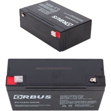 Orbus Akü 6 Volt 12 Amper Powermaster * Orbus * Atex ( 150 x 50 x 94 mm )