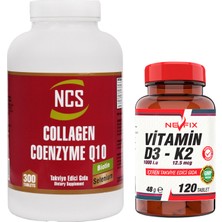 Nevfix Selenium Çinko Biotin Coenzyme Q10 200 Mg Hidrolize Collagen 2000 Mg & Nevfix Vitamin D3-K2 120 Tablet