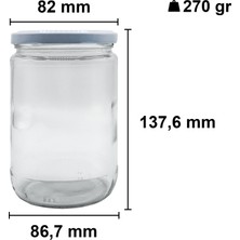 Afracam 660 cc Kavanoz Metal Beyaz Konserve Kapaklı 660 ml Şeffaf Cam Kavanoz 24 Adet