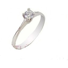 Söğütlü Silver 925 Ayar Gümüş Rodyum Kaplama Zirkon Tek Taş Yüzük – Zarif Desenli, Şık ve Dayanıklı Tasarım