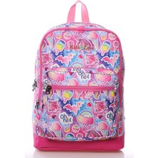 Kaukko Kids Love Unicorn Baskılı İlkokul Çantası Pembe