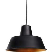 Rys Tasarım Retro Siyah Içi Sarı Metal Sarkıt Avize