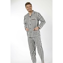 Swati 4008 Gaffur Çizgili Erkek Pijama Takımı Poplin