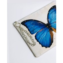 Çanta Tasarımcısı Kelebek Desen Clutch Çanta