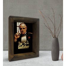 Bk Gift Baba Godfather Tasarımlı Dekoratif Doğal Masif Ahşap Çerçeve 15X20CM-4