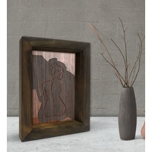Bk Gift Women's Line Tasarımlı Dekoratif Doğal Masif Ahşap Çerçeve 15X20CM-2