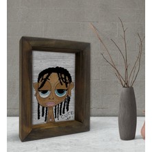 Bk Gift Cute Girl Tasarımlı Dekoratif Doğal Masif Ahşap Çerçeve 15X20CM-1