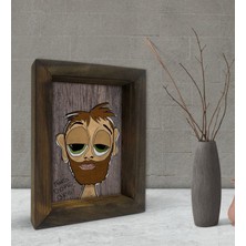 Bk Gift Hobo Guy Tasarımlı Dekoratif Doğal Masif Ahşap Çerçeve 15X20CM-1