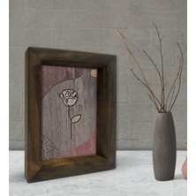 Bk Gift Rose Tasarımlı Dekoratif Doğal Masif Ahşap Çerçeve 15X20CM-1