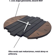 Hobimax Dekoratif, Büyük Boy, Lüx Ahşap Duvar Saati