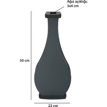 Hobimax Antrasit Gri Dekoratif Ahşap Vazo Model 1