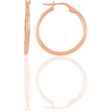 Söğütlü Silver Gümüş Rose 23 mm Şarnel Halka Küpe