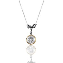 Söğütlü Silver Gümüş Zirkon  Taşlı Otantik Tektaş Kolye