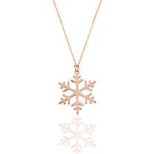 Söğütlü Silver Gümüş Rose Kar Tanesi Kolye