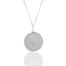 Söğütlü Silver Gümüş Rodyumlu  Osmanlı Tuğralı Kolye