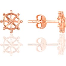 Söğütlü Silver Gümüş Rose Gemi Dümeni Küpe