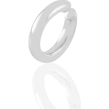Söğütlü Silver Gümüş Rodyumlu Sade Sıkıştırmalı  Kıkırdak Küpe