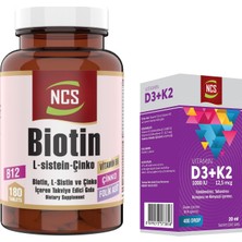 Ncs Biotin L Sistein Çinko Vitamin B1-B2-B5-B6 Folik Asit 60 Tablet & Ncs Vitamin D3 + K2 Damla 20 ml