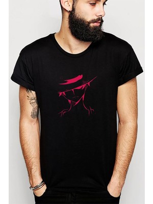 Qivi One Piece Amoled Baskılı Siyah Erkek Örme Tshirt