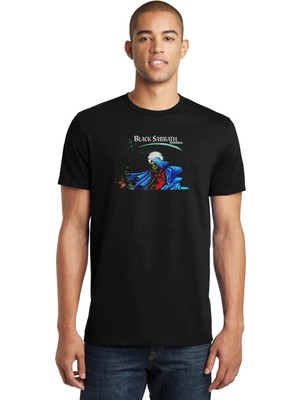 Qivi Black Sabbath Forbidden  Baskılı Siyah Erkek Örme Tshirt