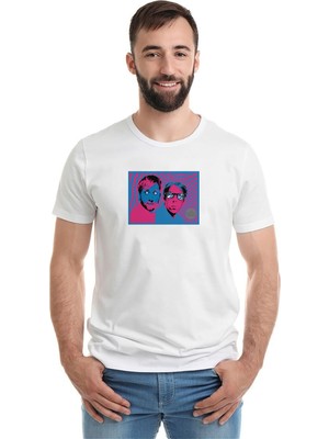 Qivi The Black Keys The Black Keys Baskılı Beyaz Erkek Örme Tshirt