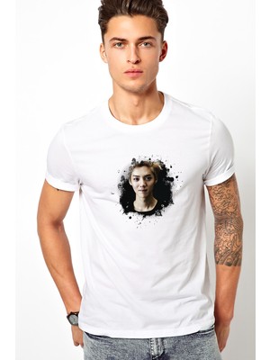 Qivi Luhan Exo Koreli K Pop Music Baskılı Beyaz Erkek Örme Tshirt
