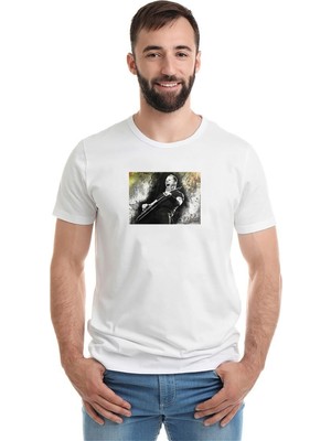 Qivi Metallica Nothing Else Matters Metal Rock Baskılı Beyaz Erkek Örme Tshirt