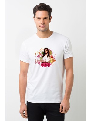 Qivi K Pop Jessica Generation Blanc & Baskılı Beyaz Erkek Örme Tshirt