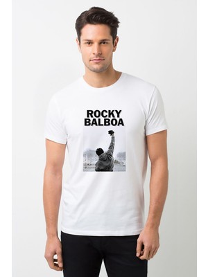 Qivi Streaming Rocky Balboa For Free Baskılı Beyaz Erkek Örme Tshirt