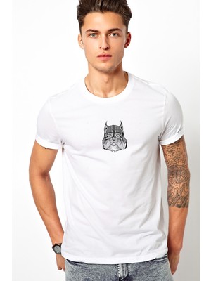 Qivi Wild Cat Lynx Bobcat Trot Wearing Baskılı Beyaz Erkek Örme Tshirt