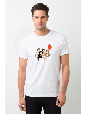 Qivi Riverdale Memes Dizi Baskılı Beyaz Erkek Örme Tshirt